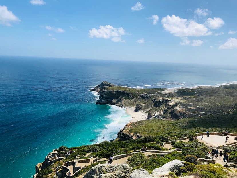 The dramatic cliffs and lighthouse at Cape Point.